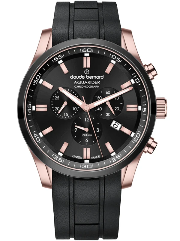 標本 Peru Clobogaster lesplendens 41mm CLAUDE BERNARD AQUARIDER Chronograph 10262-357RNCA-NIR – Cronograf