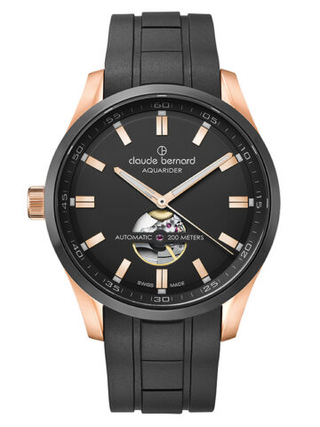 157a CLAUDE BERNARD AQUARIDER AUTOMATIC OPEN HEART 85026-37RNCA-NIR