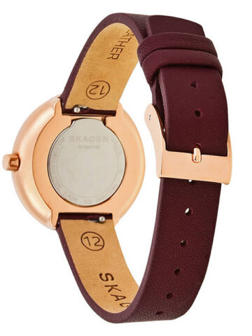 39-2-1-1 SKAGEN SIGNATUR MAROON LEATHER SKW2646
