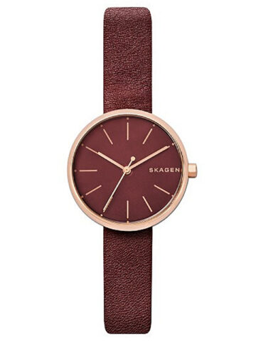 39-8 SKAGEN SIGNATUR MAROON LEATHER SKW2646