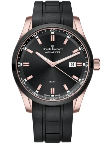 53028-357RNCA-NIR CLAUDE BERNARD AQUARIDER Date Gents 53028-357RNCA-NIR
