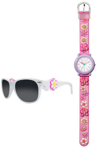 JACQUES PINK FLOWER WATCH & SUNGLASSES FAREL HBSG5171