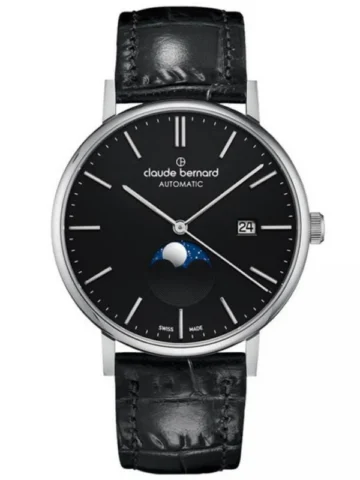 CLAUDE BERNARD SLIM LINE AUTOMATIC MOON PHASE 80501-3-NIN
