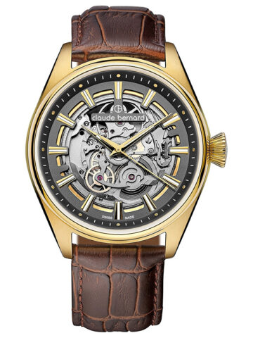 85307-37jc-gid CLAUDE BERNARD PROUD HERITAGE AUTOMATIC SKELETON 3 HANDS 85307-37JC-GID