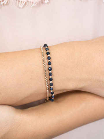 ja6853791s2-1 FOSSIL SHIMMER GLASS STONE DOUBLE CHAIN JA6853791