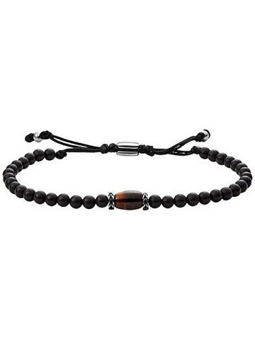 jf03841040 FOSSIL WELLNESS BROWN TIGER'S EYE BEADED BRACELET JF03841040